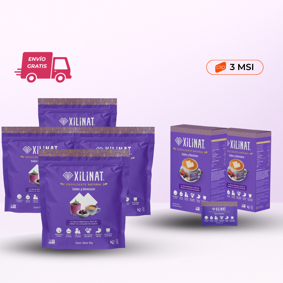 Pack 4 bolsas de 1kg + 2 Cajas de 50 sobrecitos